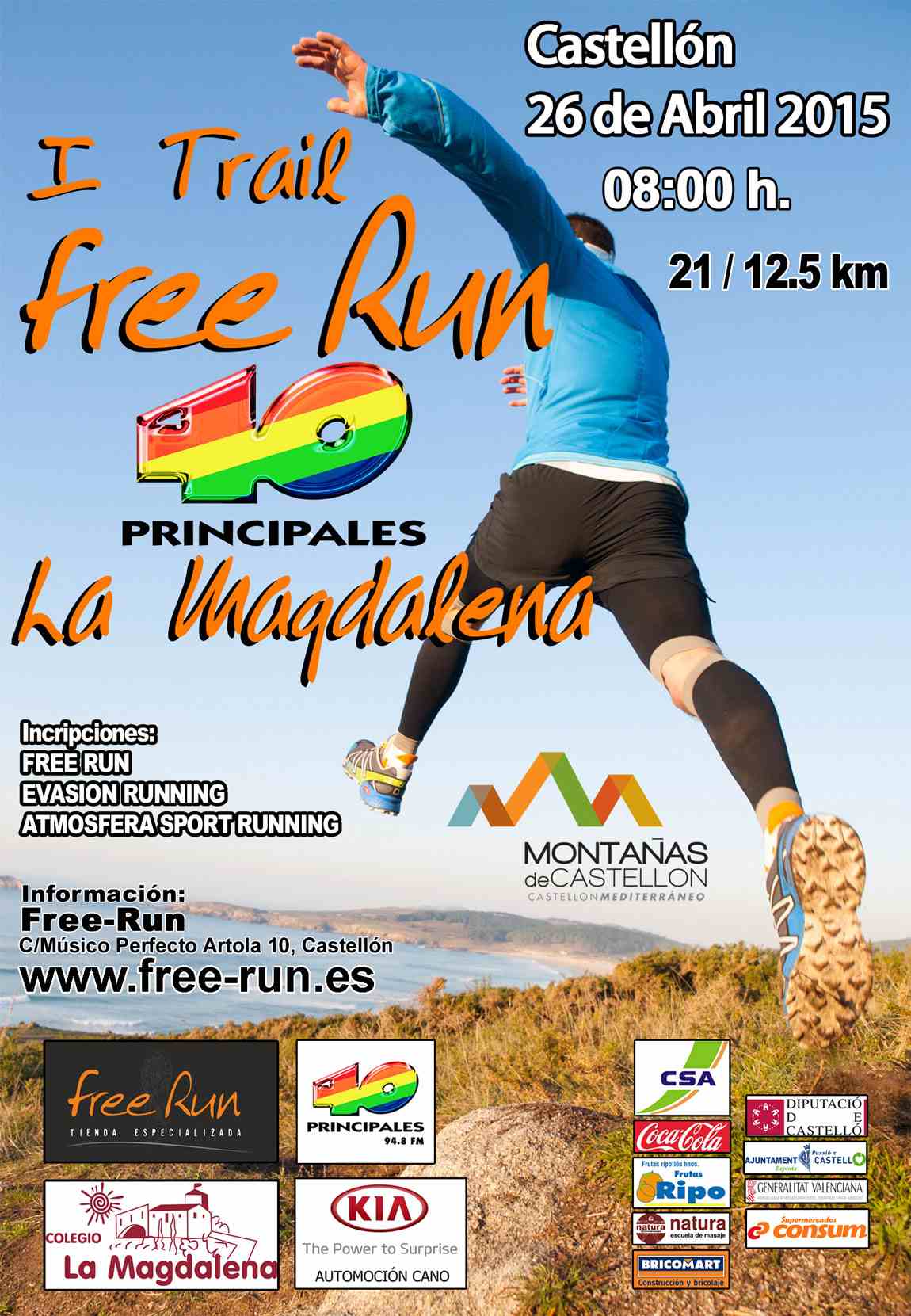 I TRAIL FREE RUN 40 PRINCIPALES- LA MAGDALENA - Inscríbete