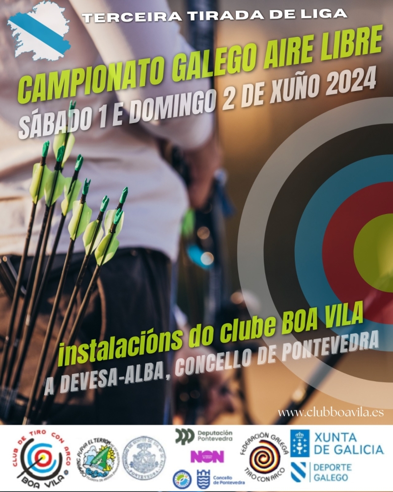 CAMPEONATO GALEGO DE AIRE LIBRE Y 3 TIRADA LIGA 2023/24 ARCO R-C-B-T-L_U15-U18-U21-SENIOR-50+ - Inscríbete