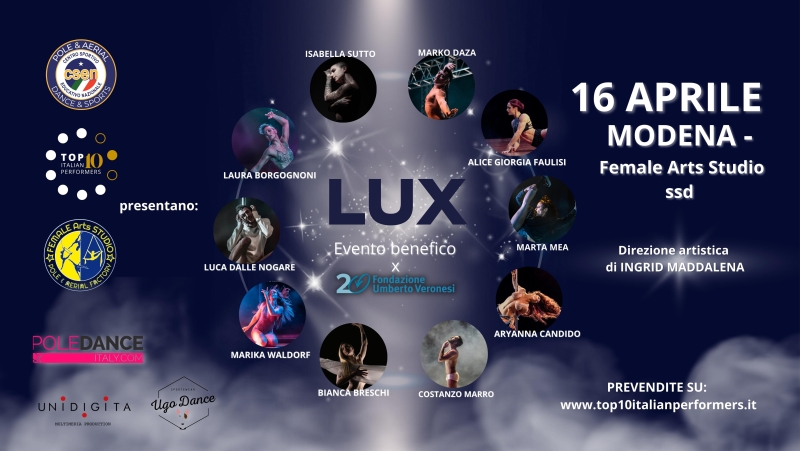 TOP 10 ITALIAN PERFORMERS FOR CHARITY - LUX - Register