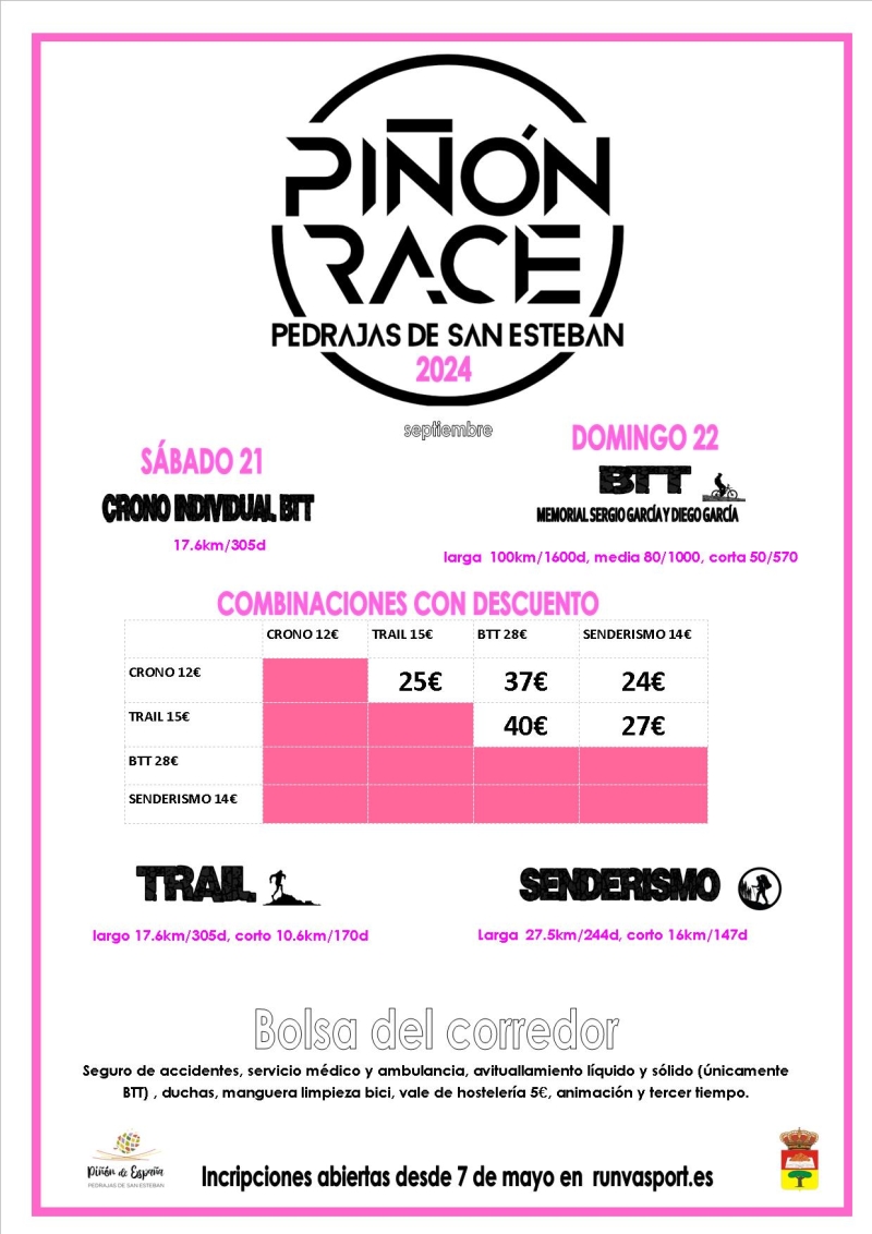Cartel del evento BTT  PIÑON RACE EN MEMORIA DE SERGIO Y DIEGO GARCÍA