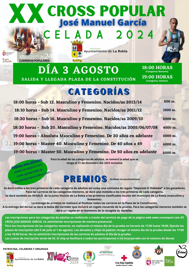 Cartel del evento XX CROSS POPULAR JOSE MANUEL GARCÍA-CELADA 2024