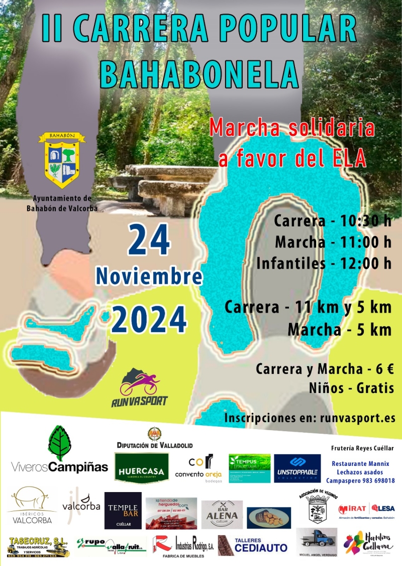 Cartel del evento II CARRERA POPULAR  BAHABÓNELA Y MARCHA SOLIDARIA A FAVOR DEL ELA