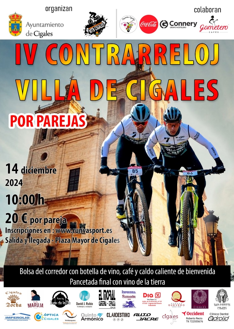 Cartel del evento IV CONTRARRELOJ POR EQUIPOS- VILLA DE CIGALES 