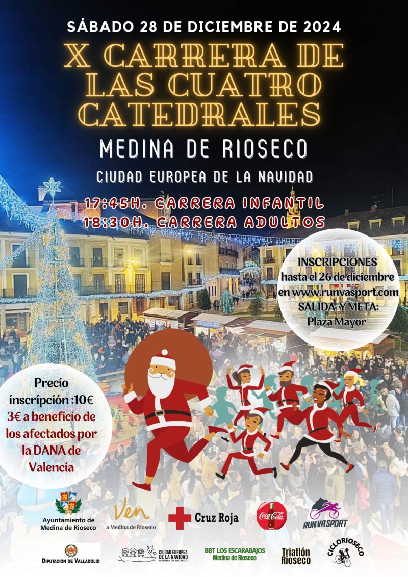 Cartel del evento X CARRERA DE LAS CUATRO CATEDRALES MEDINA DE RIOSECO 