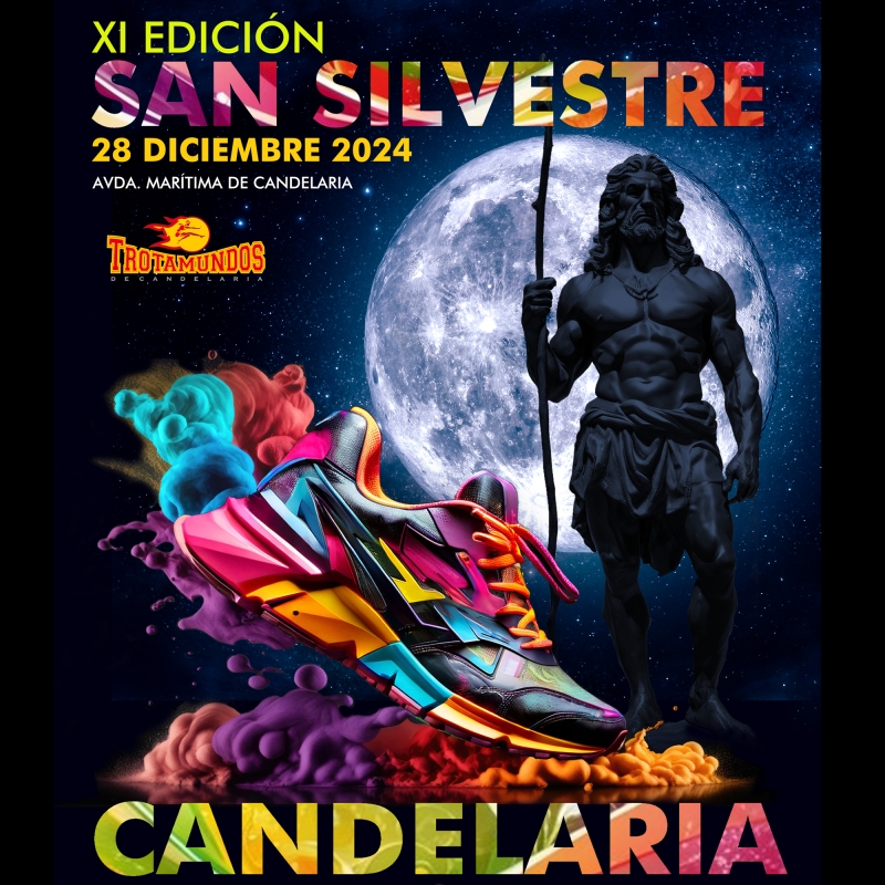 Cartel del evento XI SAN SILVESTRE SOLIDARIA E INCLUSIVA DE CANDELARIA 2024