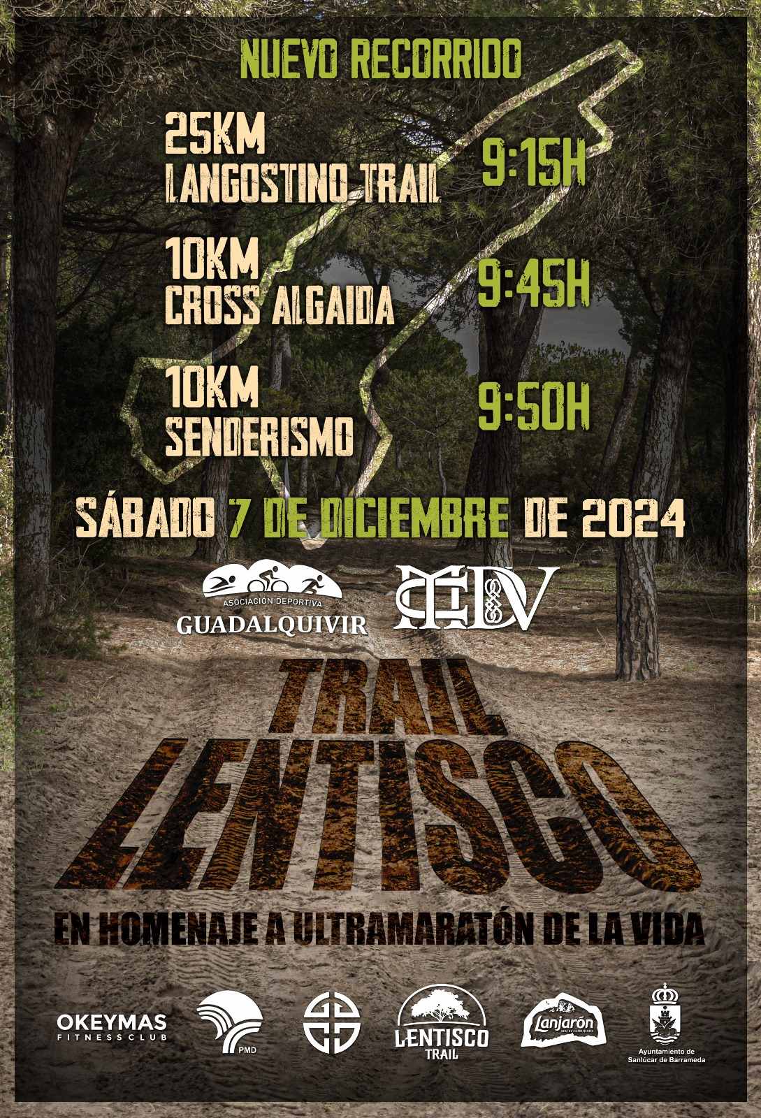 Cartel del evento VIII DOÑANA LENTISCO TRAIL Y CROSS DOÑANA ALGAIDA