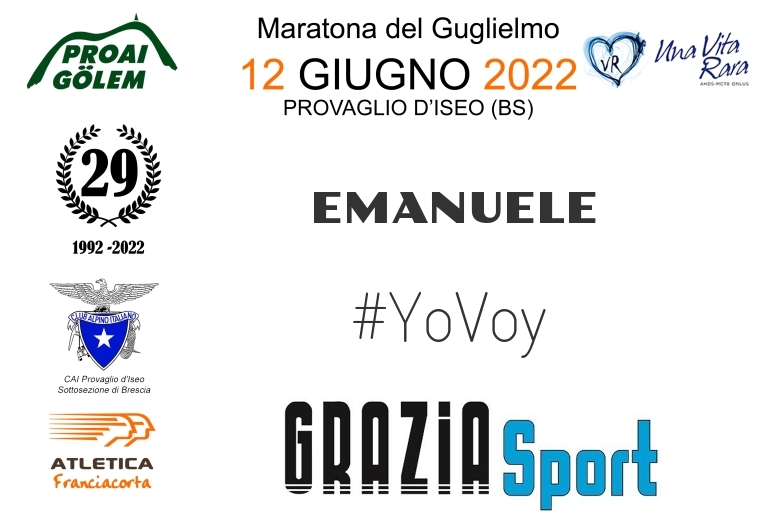 #YoVoy - EMANUELE (29A ED. 2022 - PROAI GOLEM - MARATONA DEL GUGLIELMO)