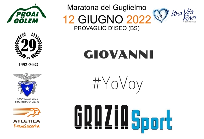 #YoVoy - GIOVANNI (29A ED. 2022 - PROAI GOLEM - MARATONA DEL GUGLIELMO)