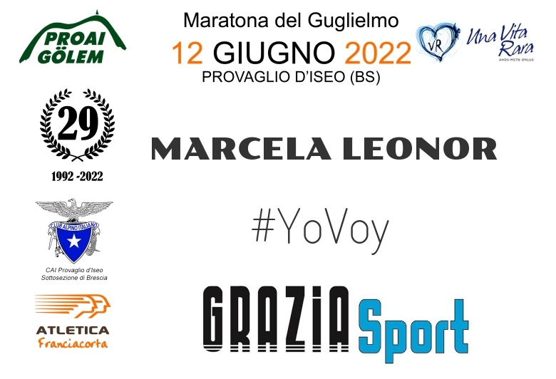 #YoVoy - MARCELA LEONOR  (29A ED. 2022 - PROAI GOLEM - MARATONA DEL GUGLIELMO)